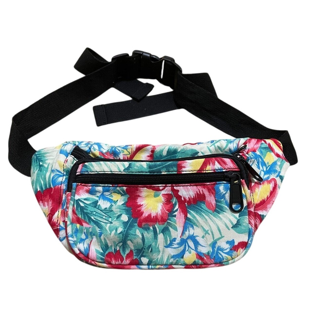 Floral Fanny Pack Waist Bag Cute Tropical Print Festival Travel Pouch